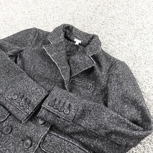 J Crew Jacket Womens 2 Gray Wool Blend Double Breasted Peacoat Blazer Sport Coat